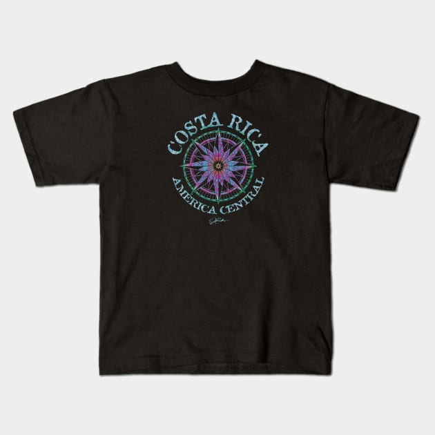 Costa Rica, Compass Rose Kids T-Shirt by jcombs